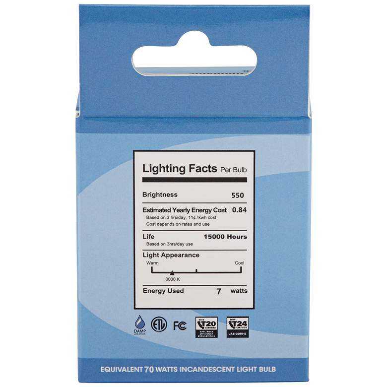 Image 3 70W Equivalent Tesler White 7W LED Non-Dimmable GU10 Bulb more views