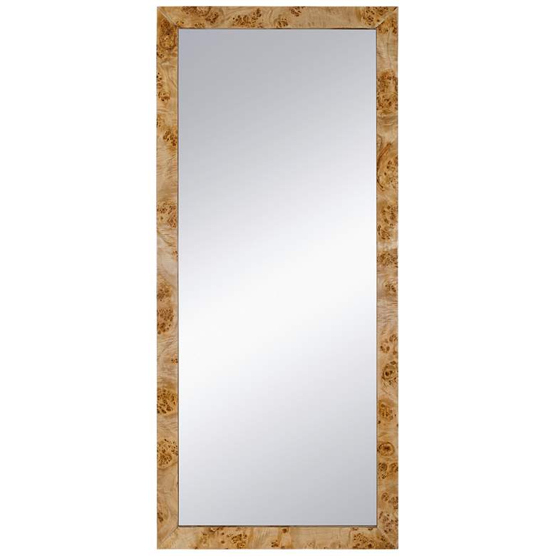 Image 1 71.1 inchH x 31.5 inch W Brown Burl Wood Rectangle Floor Mirror