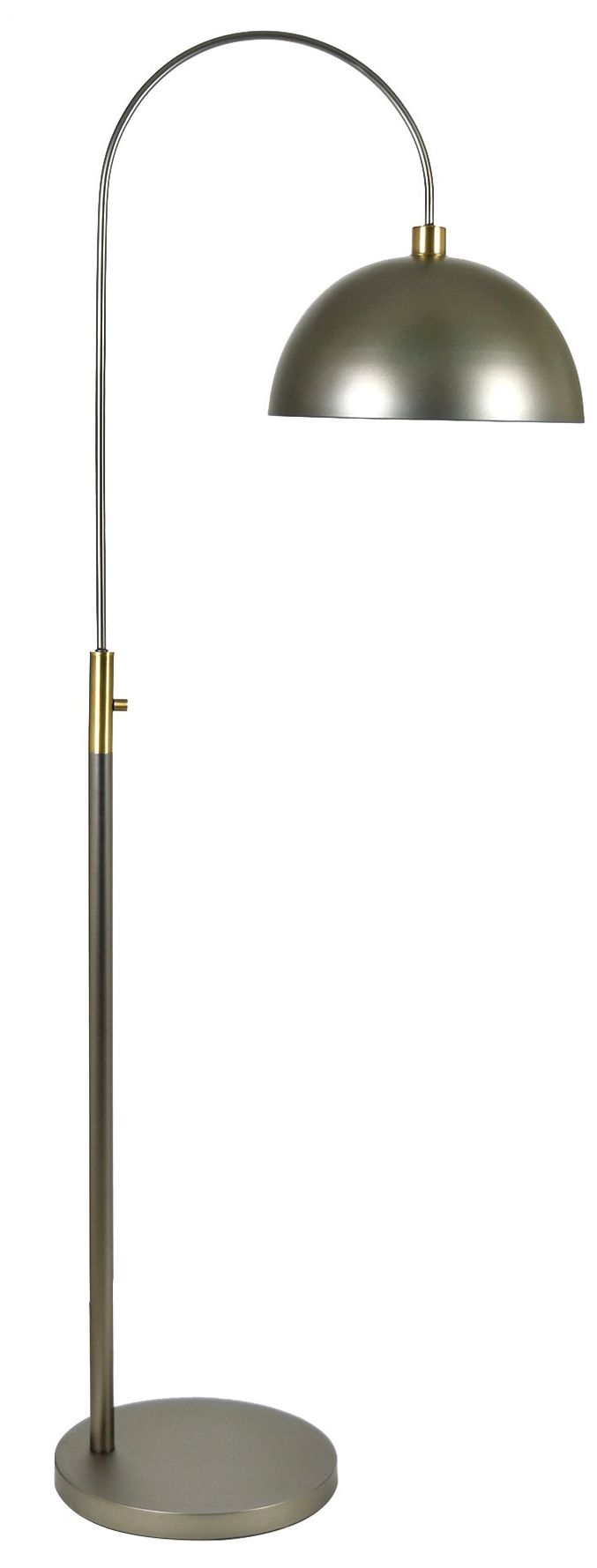 Thumbnail2 of 71.5" Polished Brass and Silver Dome Floor Lamp with Metal Shade more views