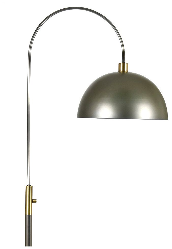 Thumbnail4 of 71.5" Polished Brass and Silver Dome Floor Lamp with Metal Shade more views