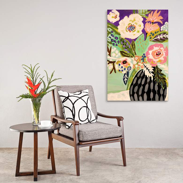 Image 1 Fresh Flowers in Vase I 48 inch High Tempered Glass Wall Art in scene