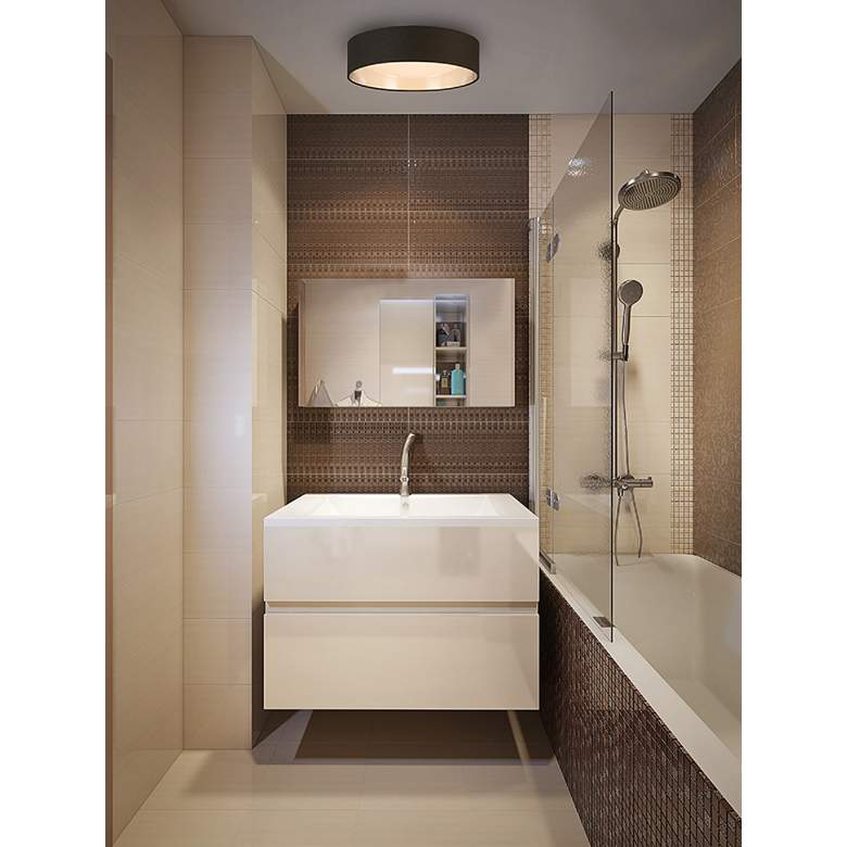 Image 1 Eglo Orme 16" Wide Black and Brushed Nickel LED Modern Ceiling Light in scene