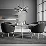 Thumbnail1 of WAC Parallax 32" Wide 6-Light Black Modern Geometric LED Pendant in scene