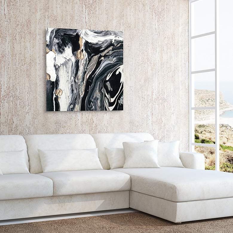 Image 1 Ebony and Ivory A 38" Square Tempered Glass Graphic Wall Art in scene