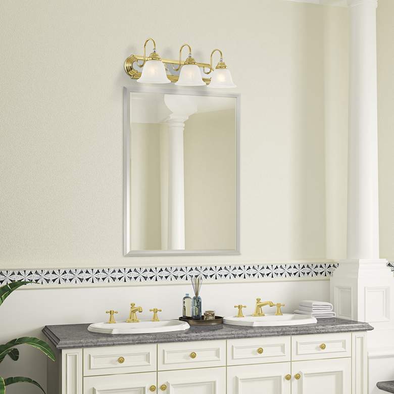 Image 1 Livex Belmont 24" Wide 3-Light Chrome Polished Brass Vanity Light in scene