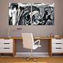 Ebony and Ivory 76" Wide 2-Piece Glass Graphic Wall Art Set in scene
