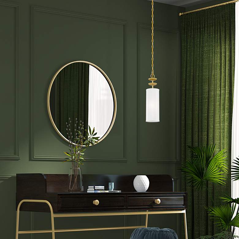 Image 1 Brookdale 5 1/4"W Soft Gold Cylindrical Mini Pendant Light in scene