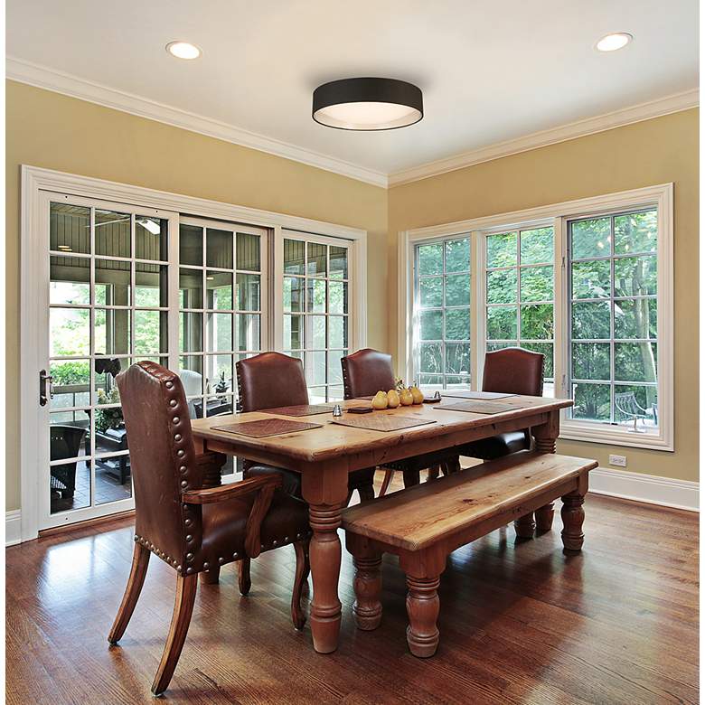 Image 1 Eglo Orme 20" Wide Black and Brushed Nickel LED Modern Ceiling Light in scene