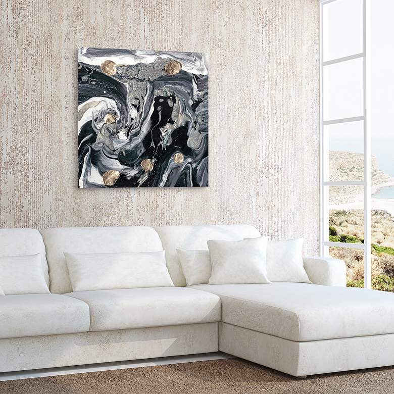Image 1 Ebony and Ivory B 38" Square Tempered Glass Graphic Wall Art in scene