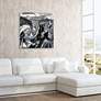 Ebony and Ivory B 38" Square Tempered Glass Graphic Wall Art in scene
