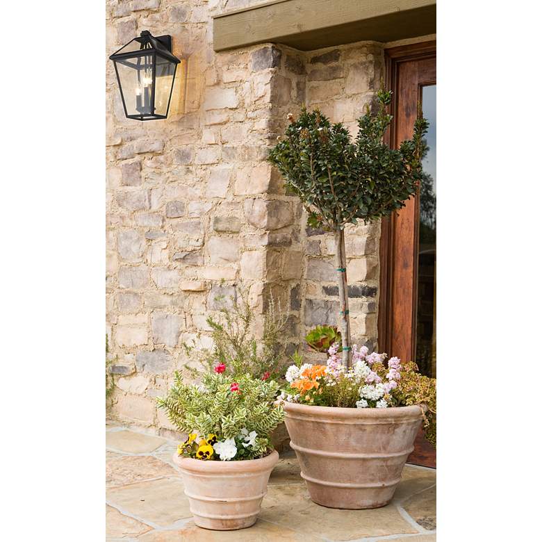 Image 1 Z-Lite Talbot 17 1/2" High Black 3-Light Outdoor Wall Light in scene