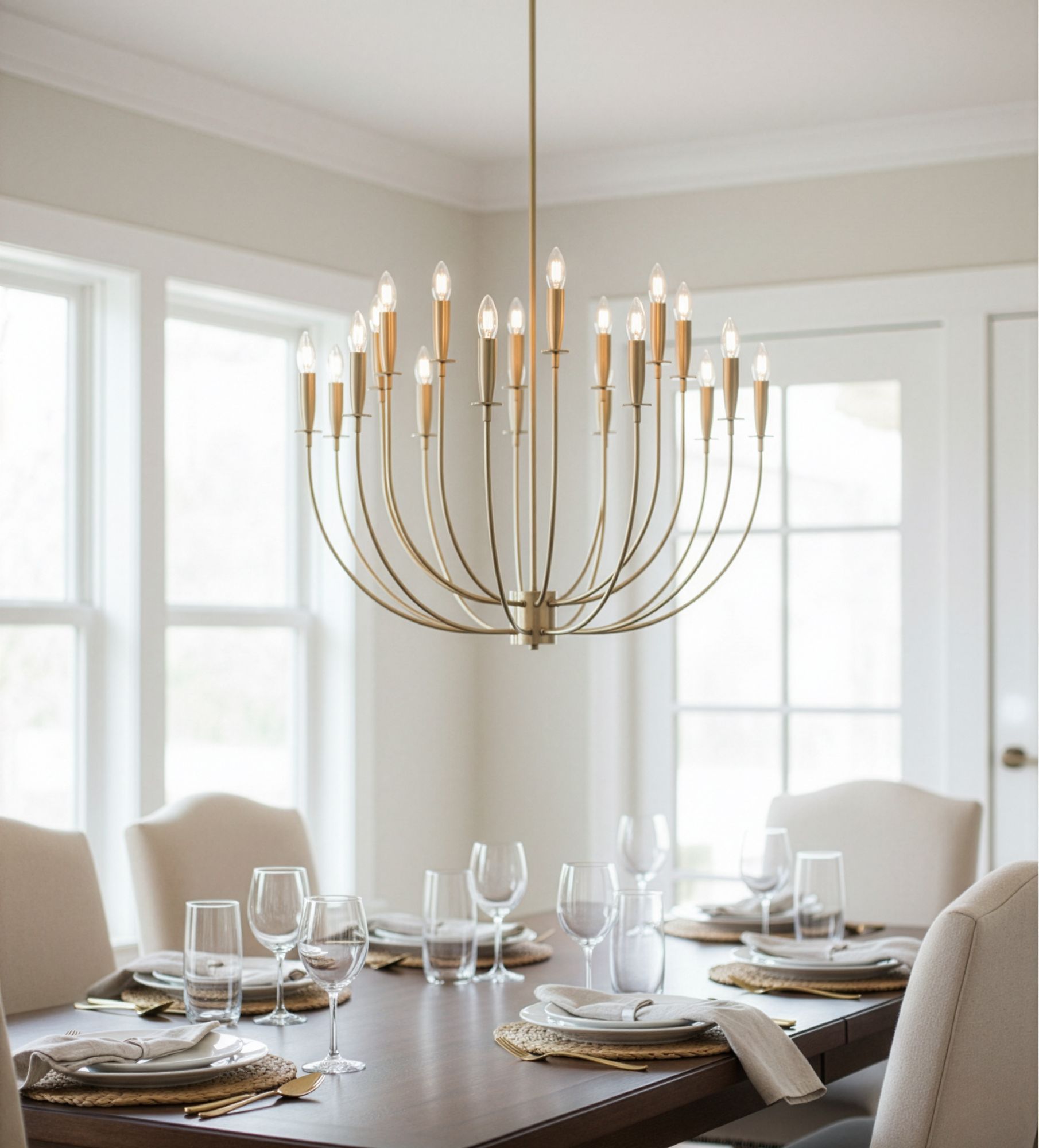 Image 1 Possini Euro Lloyd 32" Wide Matte Brass 20-Light Modern Chandelier in scene