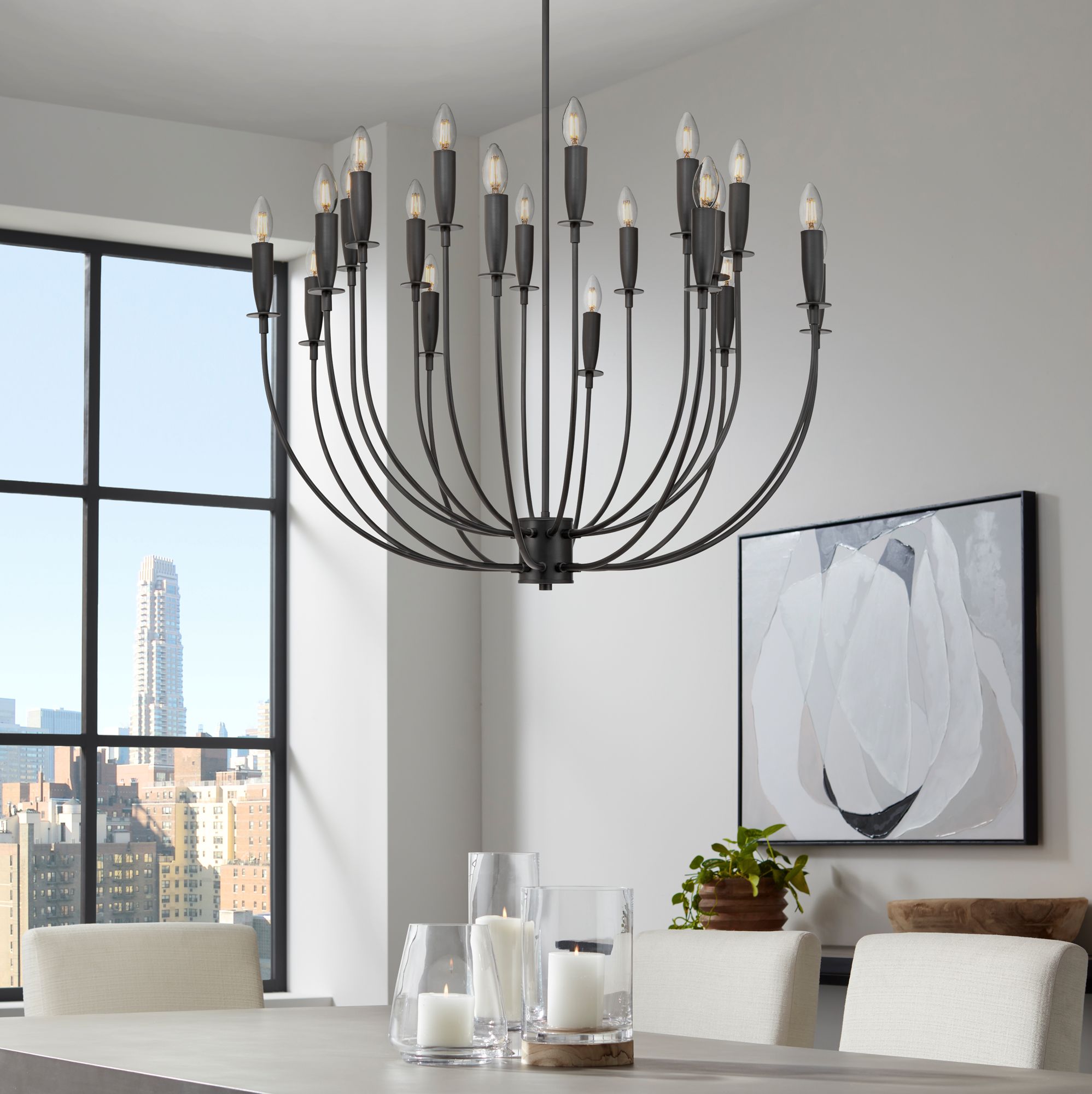 Image 1 Possini Euro Lloyd 32" Wide Black 20-Light Modern Chandelier in scene
