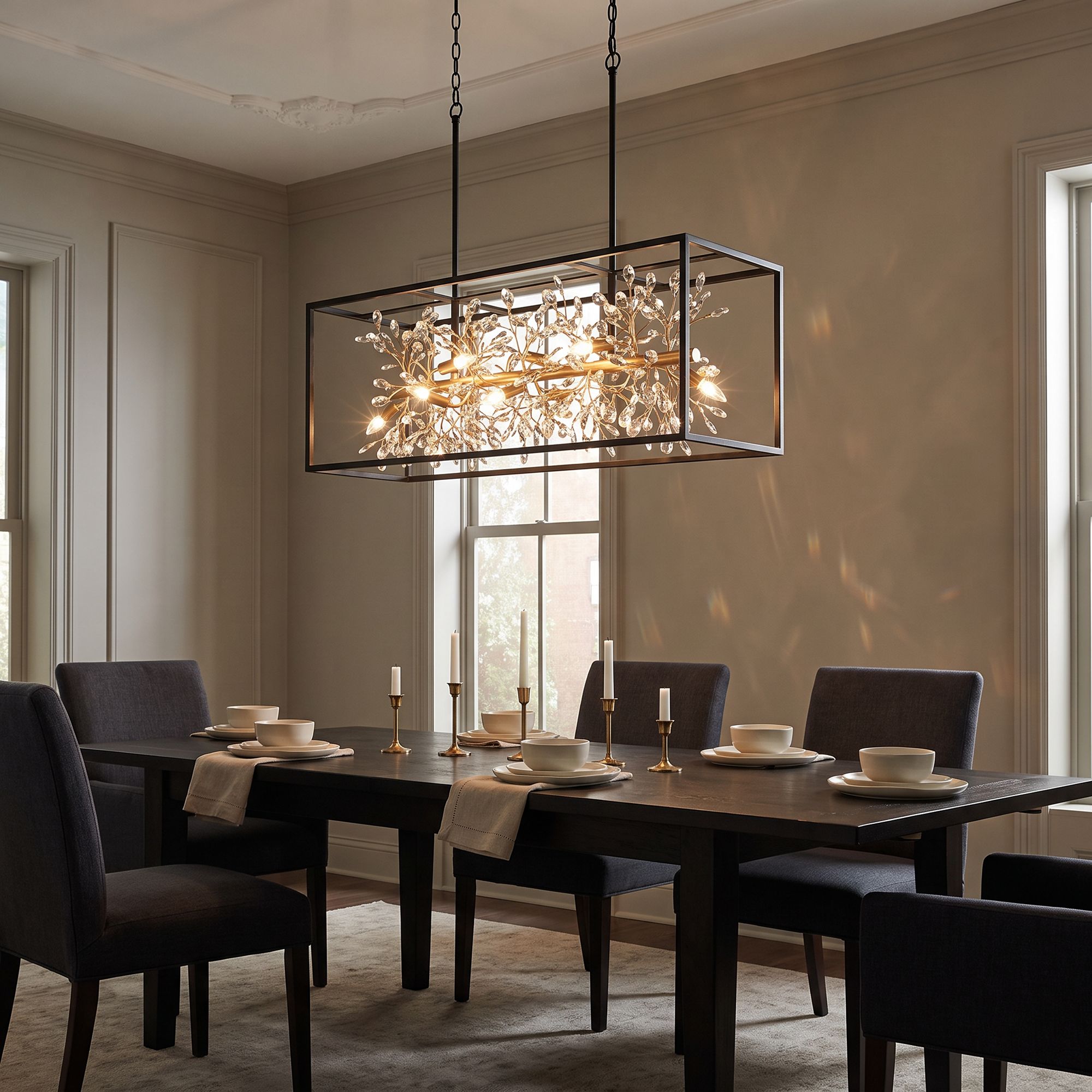 Image 1 Possini Euro Carrine 38 1/2" Wide Black Gold Kitchen Island Pendant in scene