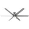 72" Hunter Solaria Silver Outdoor Rated Ceiling Fan with Wall Control