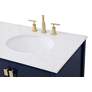 5_72 in. Blue Double Sink Bathroom Vanity w/ White Calacatta Quartz Top more views