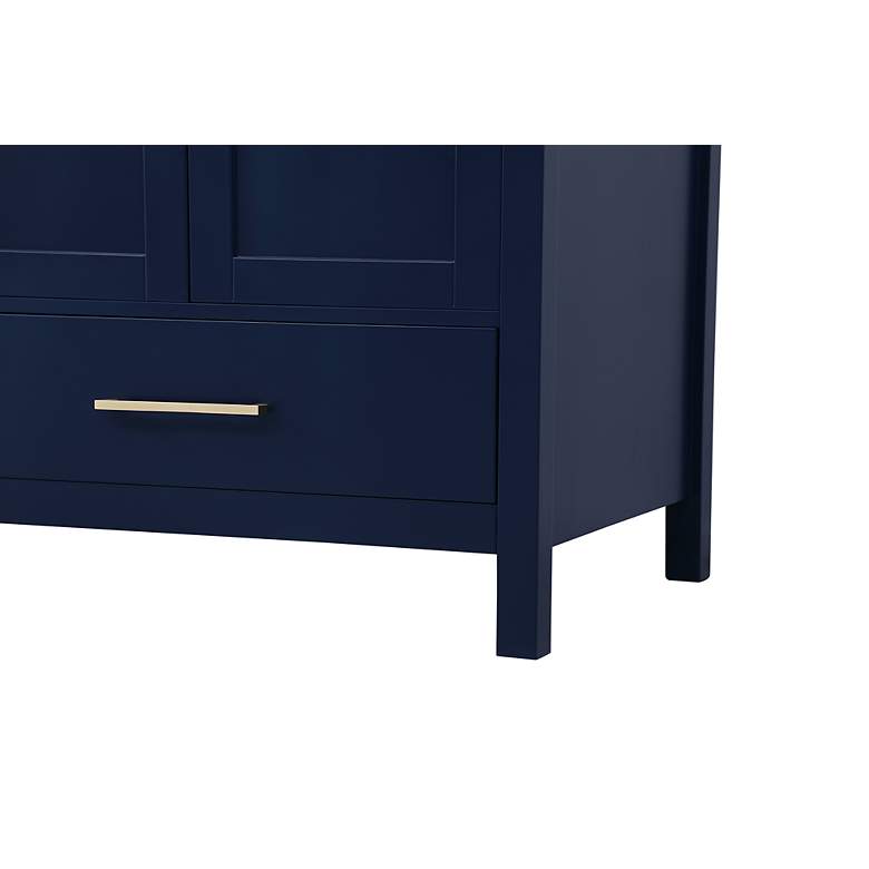 Image 6 72 in. Blue Double Sink Bathroom Vanity w/ White Calacatta Quartz Top more views