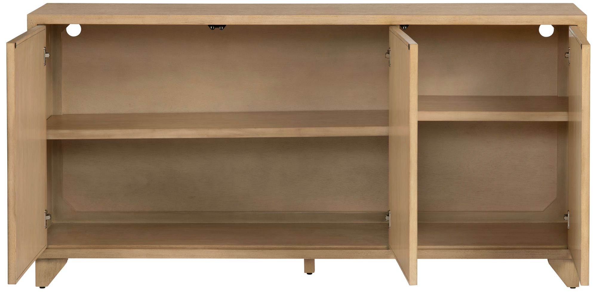 Image 3 72 in. Tan Solid Wood 3 Door Media Credenza_Sideboard more views