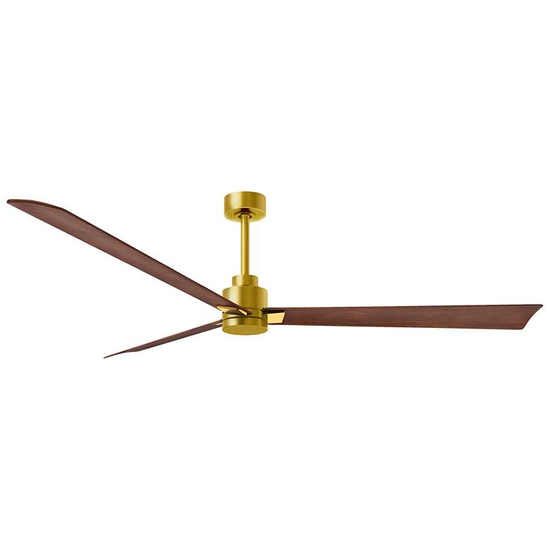 Image 1 72" Alessandra Brushed Brass and Walnut Ceiling Fan