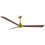 72" Alessandra Brushed Brass and Walnut Ceiling Fan