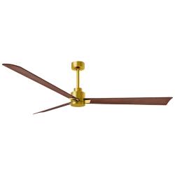 72" Alessandra Brushed Brass and Walnut Ceiling Fan