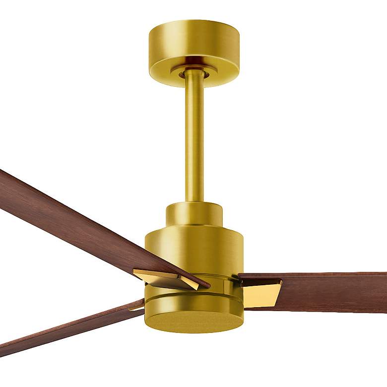 Image 3 72" Alessandra Brushed Brass and Walnut Ceiling Fan more views