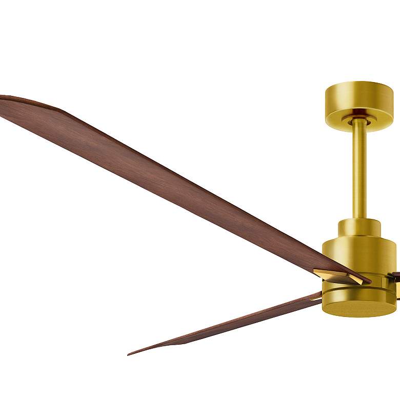 Image 4 72" Alessandra Brushed Brass and Walnut Ceiling Fan more views