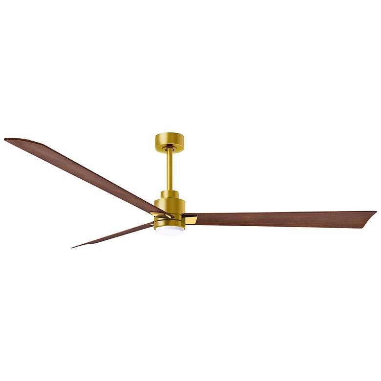Image 2 72 inch Alessandra Brushed Brass and Walnut LED Ceiling Fan