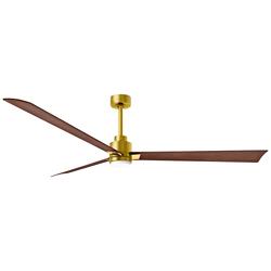 72&quot; Alessandra Brushed Brass and Walnut LED Ceiling Fan