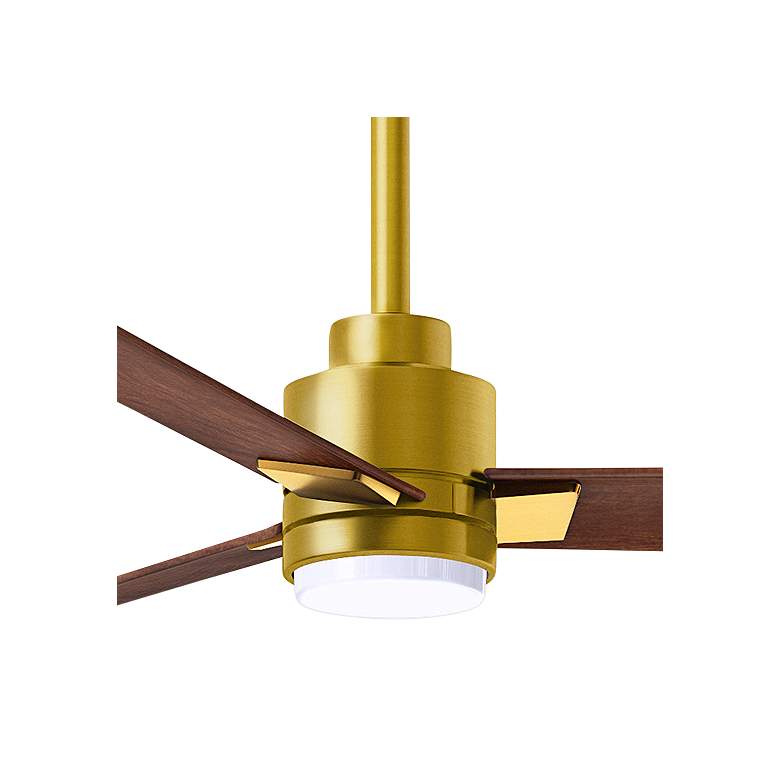 Image 3 72" Alessandra Brushed Brass and Walnut LED Ceiling Fan more views