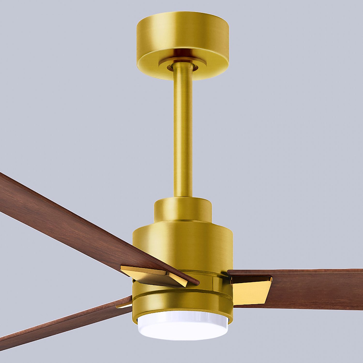 72" Alessandra Brushed Brass and Walnut LED Ceiling Fan