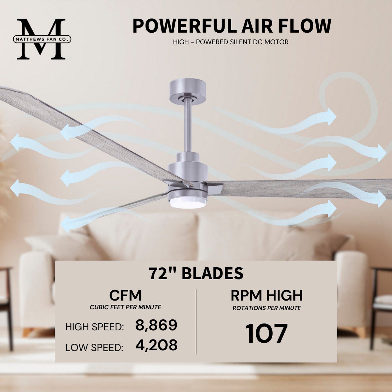 72" Alessandra Brushed Nickel and Barnwood LED Ceiling Fan