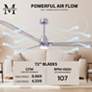 72" Alessandra Brushed Nickel and Barnwood LED Ceiling Fan