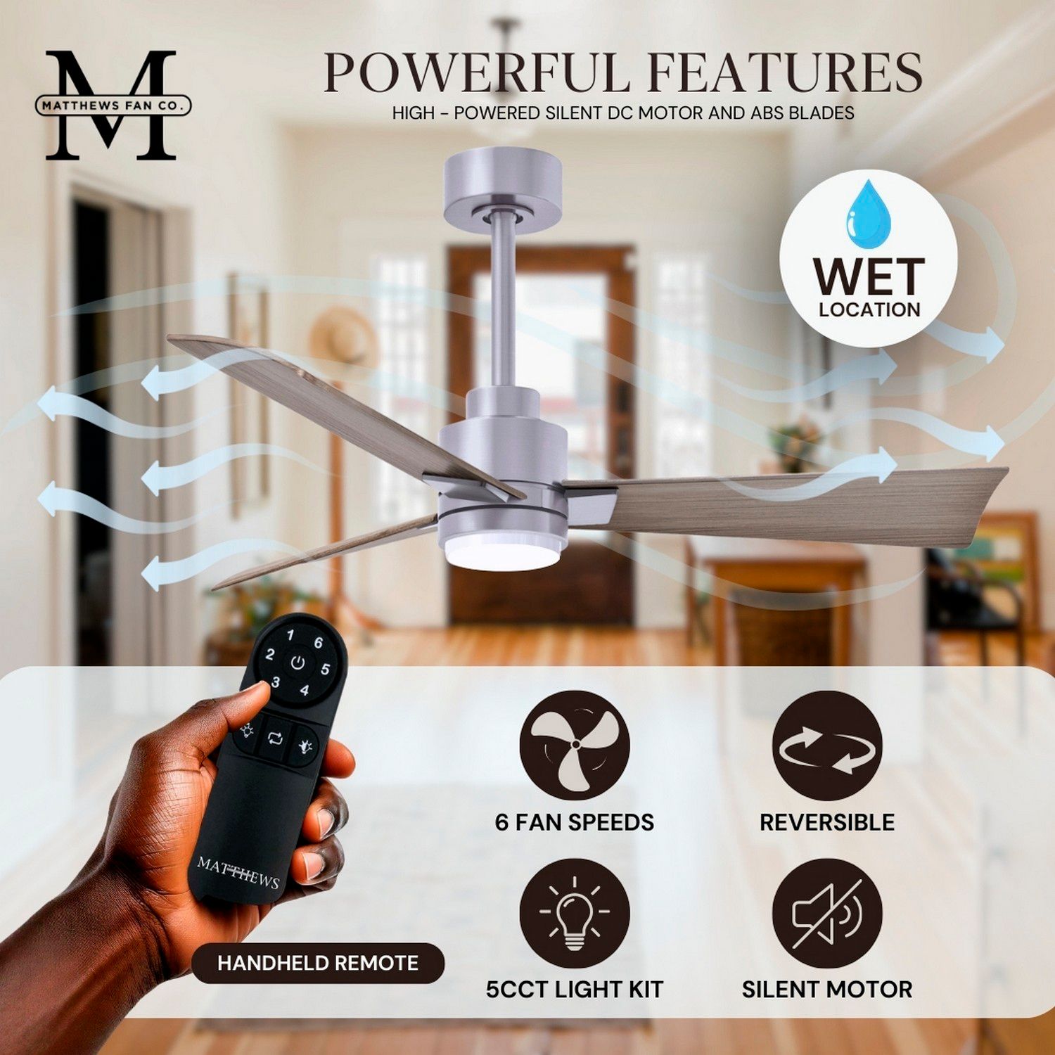 72" Alessandra Brushed Nickel and Gray Ash LED Ceiling Fan