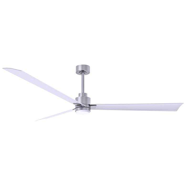 Image 1 72" Alessandra Brushed Nickel and White LED Ceiling Fan