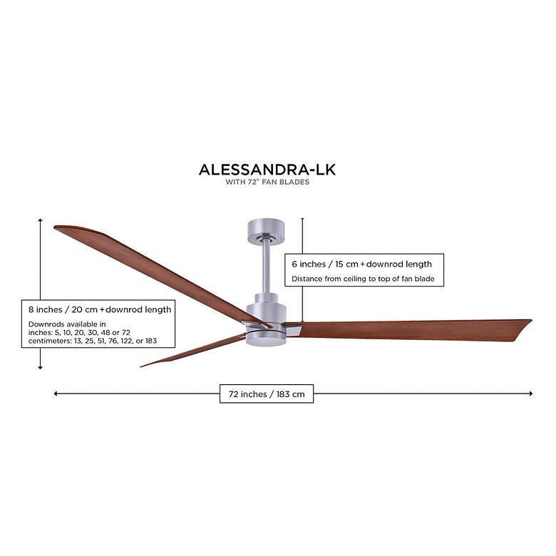 Image 6 72" Alessandra Brushed Nickel and White LED Ceiling Fan more views