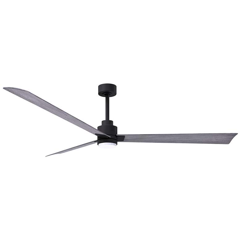 Image 1 72" Alessandra Matte Black and Barnwood LED Ceiling Fan
