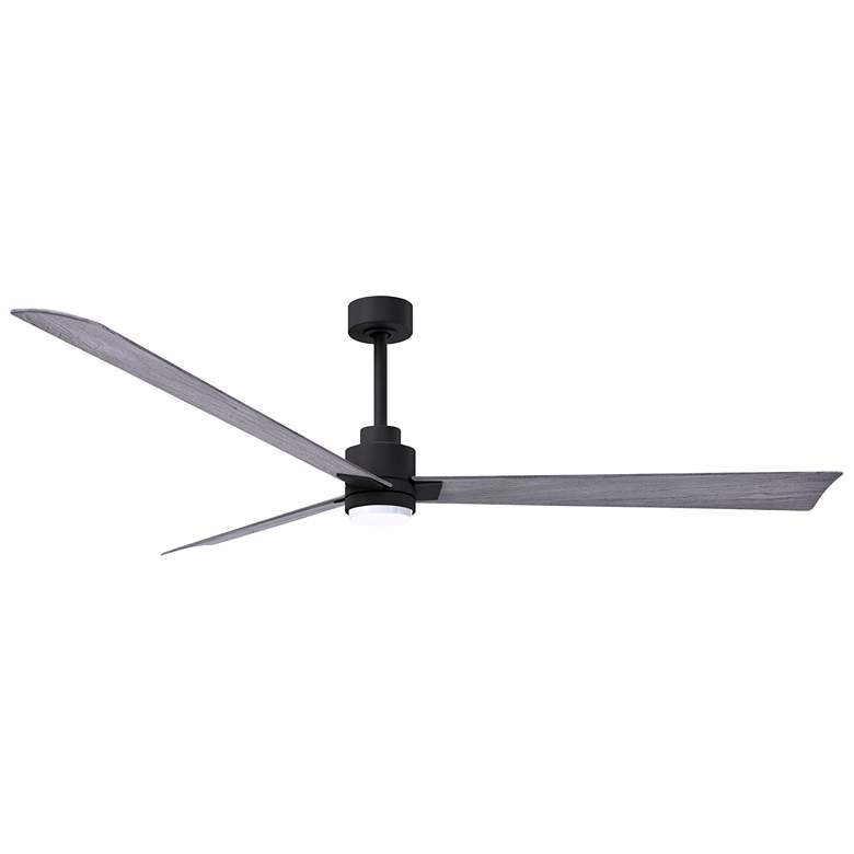 Image 1 72 inch Alessandra Matte Black and Barnwood LED Ceiling Fan