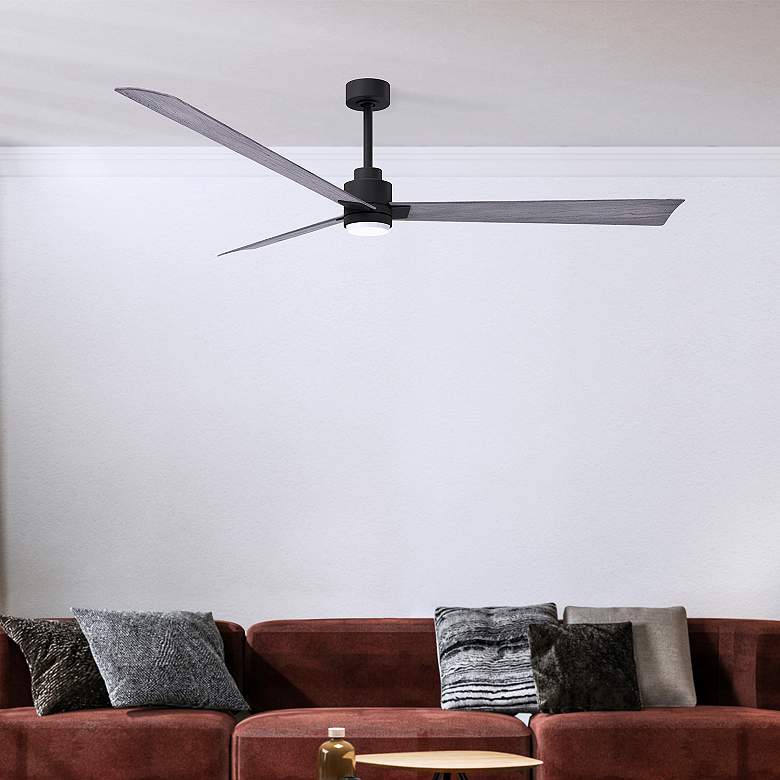 Image 4 72" Alessandra Matte Black and Barnwood LED Ceiling Fan more views