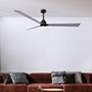 4_72" Alessandra Matte Black and Barnwood LED Ceiling Fan more views