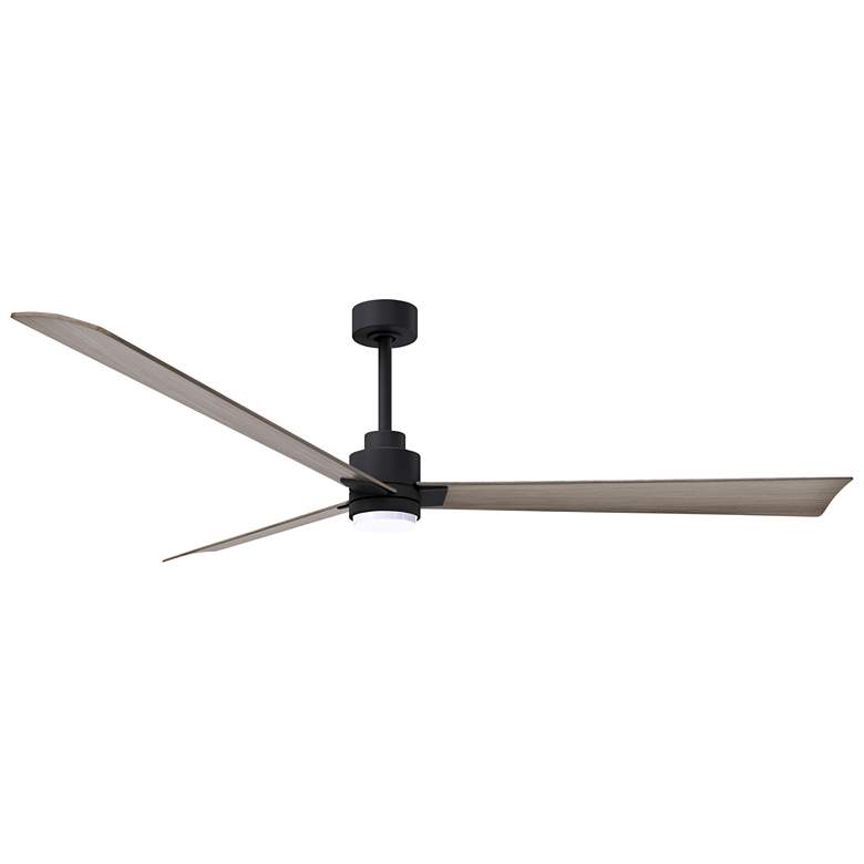 Image 1 72" Alessandra Matte Black and Gray Ash LED Ceiling Fan
