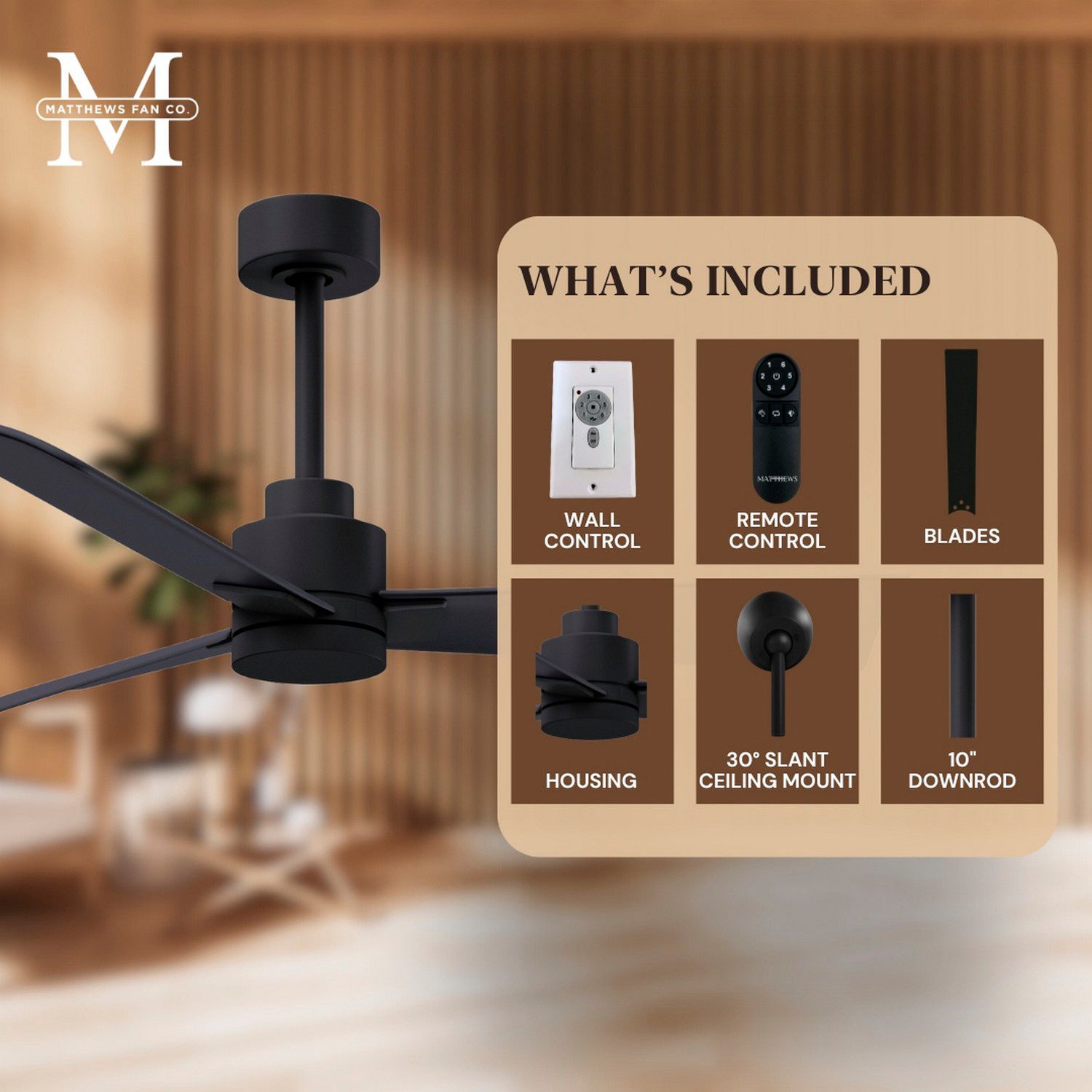 72" Alessandra Matte Black and Matte Black Ceiling Fan