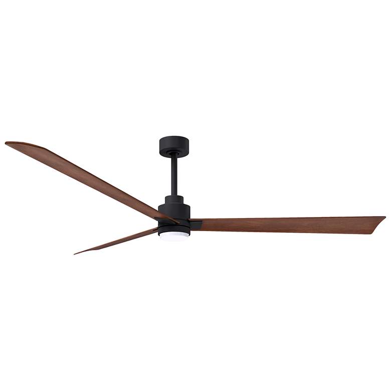 Image 1 72 inch Alessandra Matte Black and Walnut LED Ceiling Fan