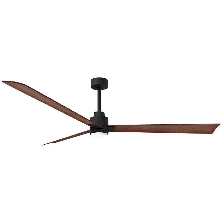 Image 1 72" Alessandra Matte Black and Walnut LED Ceiling Fan