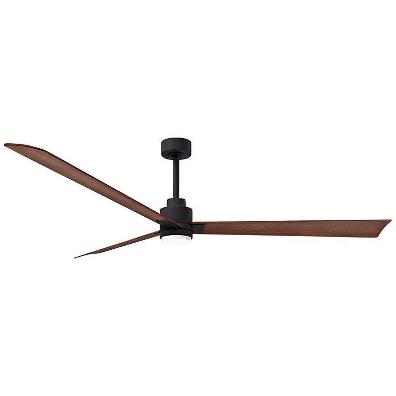 Image 1 72 inch Alessandra Matte Black and Walnut LED Ceiling Fan