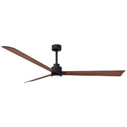 72" Alessandra Matte Black and Walnut LED Ceiling Fan