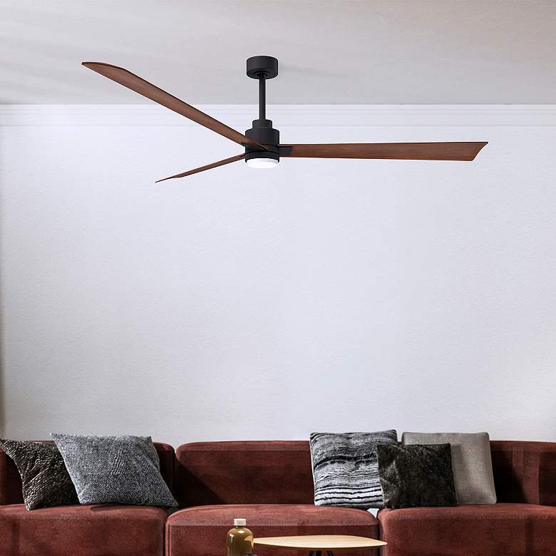 Image 6 72" Alessandra Matte Black and Walnut LED Ceiling Fan more views
