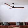 6_72" Alessandra Matte Black and Walnut LED Ceiling Fan more views