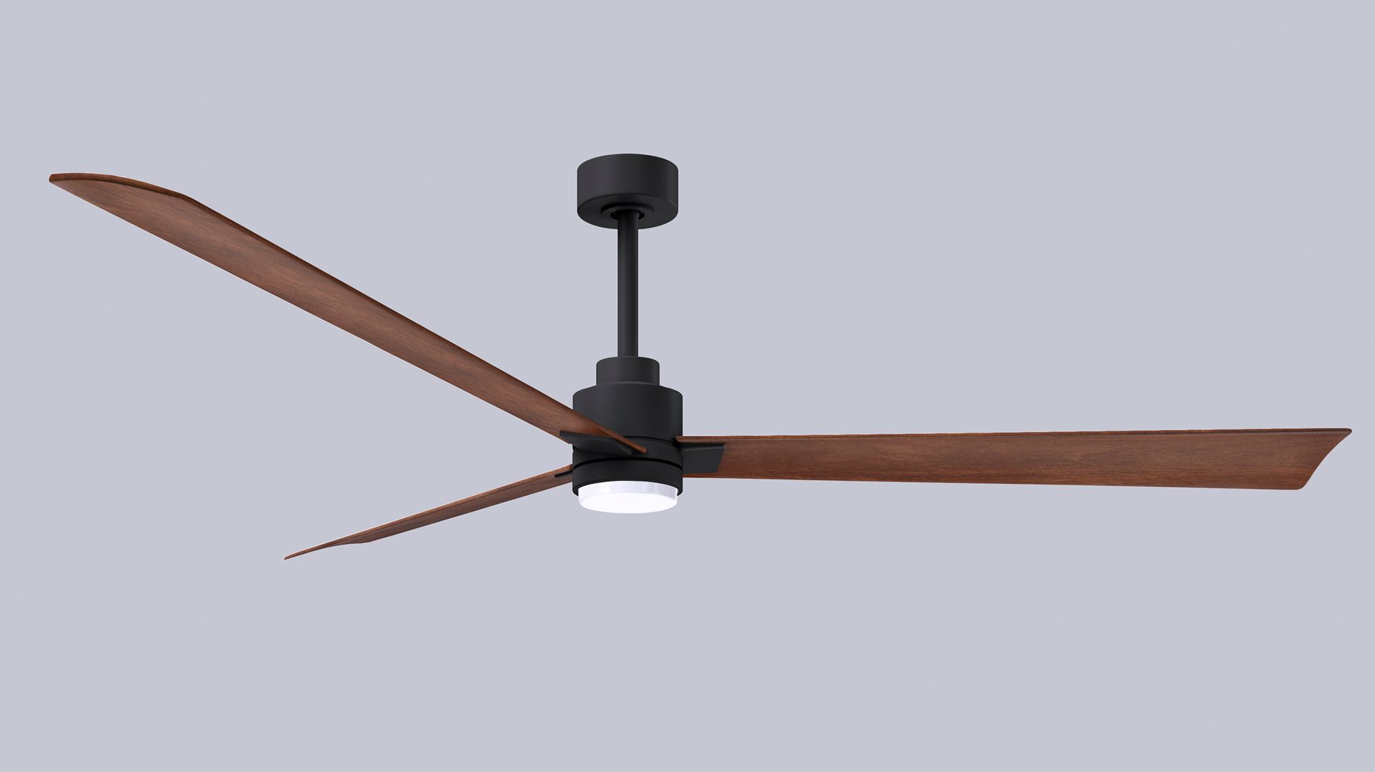 72" Alessandra Matte Black and Walnut LED Ceiling Fan