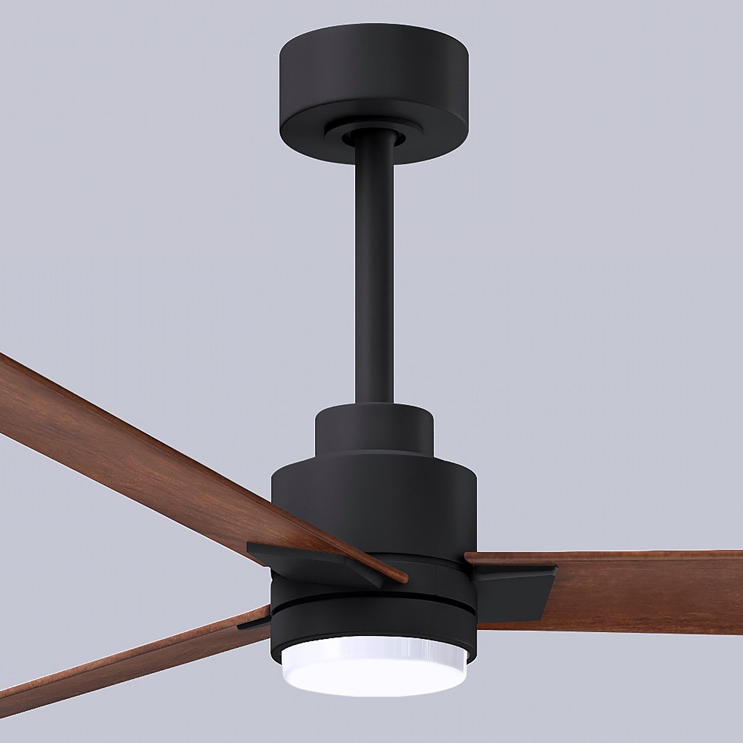 72" Alessandra Matte Black and Walnut LED Ceiling Fan